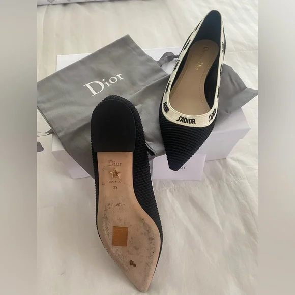 Authentic Christian Dior J’Adior Black Pointed-Toe Flats – Size 39 - Picture 6 of 9